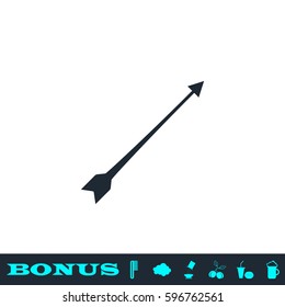Bow arrow icon flat. Black pictogram on white background. Vector illustration symbol and bonus button
