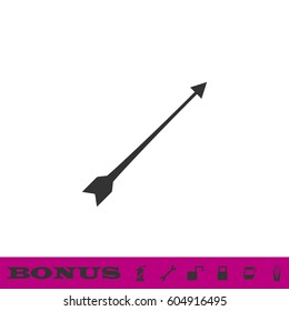 Bow arrow icon flat. Black pictogram on white background. Vector illustration symbol and bonus button