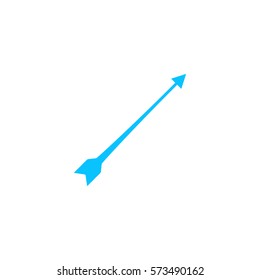 Bow arrow icon flat. Blue pictogram on white background. Vector illustration symbol