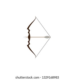 Bow with arrow icon. Flat color design. Vector illustration.