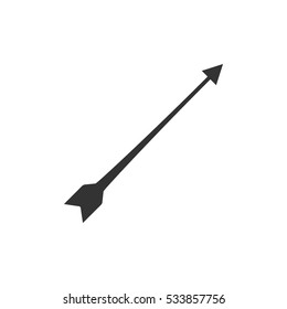 Bow arrow icon flat. Illustration isolated on white background. Vector grey sign symbol