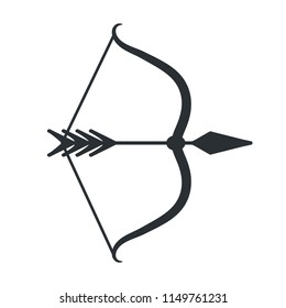 Bow and arrow icon in flat slyle, stock vector illustration