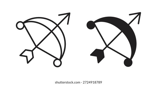 Icono de flecha de arco plano y colección de trazo para ui ux trabajo.