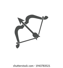 Bow and arrow icon in flat style