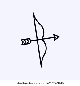 Bow and arrow icon isolated on white background
