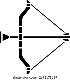 Icono de arco y flecha aislado sobre fondo blanco