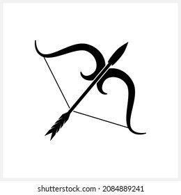 Bow with arrow icon isolated. Valentines Day. Cupid Bow And Arrow. Love symbol. Vector stock illustration. EPS 10
