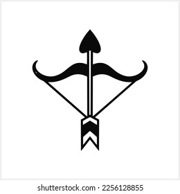 Bow with arrow icon isolated. Valentines Day. Cupid Bow And Arrow. Love symbol. Vector stock illustration. EPS 10