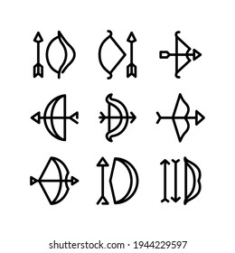 bow and arrow icon or logo isolated sign symbol vector illustration - Collection of high quality black style vector icons
