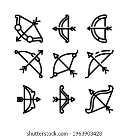 bow and arrow icon or logo isolated sign symbol vector illustration - Collection of high quality black style vector icons
