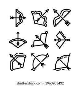 bow and arrow icon or logo isolated sign symbol vector illustration - Collection of high quality black style vector icons
