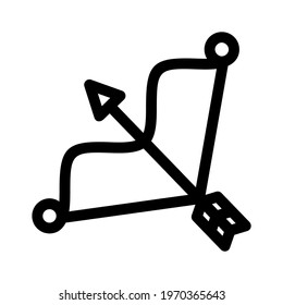 bow and arrow icon or logo isolated sign symbol vector illustration - high quality black style vector icons
