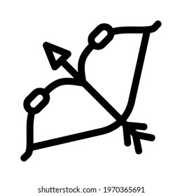 bow and arrow icon or logo isolated sign symbol vector illustration - high quality black style vector icons
