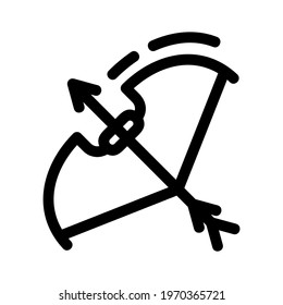 bow and arrow icon or logo isolated sign symbol vector illustration - high quality black style vector icons
