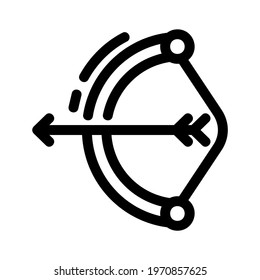 bow and arrow icon or logo isolated sign symbol vector illustration - high quality black style vector icons
