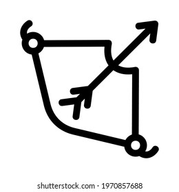 bow and arrow icon or logo isolated sign symbol vector illustration - high quality black style vector icons
