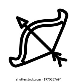 bow and arrow icon or logo isolated sign symbol vector illustration - high quality black style vector icons
