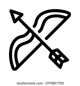 bow and arrow icon or logo isolated sign symbol vector illustration - high quality black style vector icons
