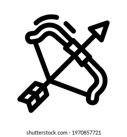 bow and arrow icon or logo isolated sign symbol vector illustration - high quality black style vector icons
