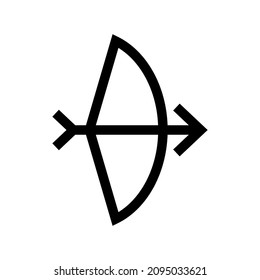 icono de arco y flecha o logotipo símbolo de signo aislado ilustración vectorial - iconos vectoriales de estilo negro de alta calidad
