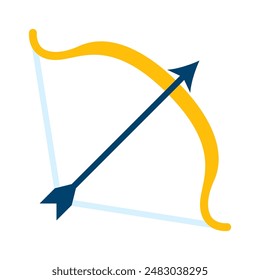 bow and arrow icon object cartoon, sticker flat vector