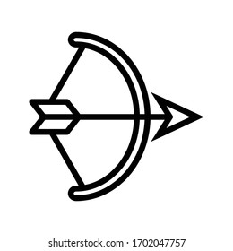 Bow and arrow icon on white background
