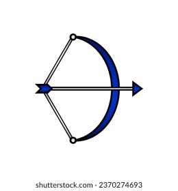 Bow with arrow icon on white background. Vector illustration.
