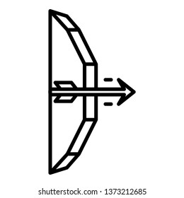 Bow arrow icon. Outline bow arrow vector icon for web design isolated on white background