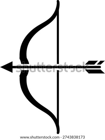 Bow and arrow icon, representing archery, hunting, precision, and targeting a goal.
