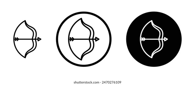 Bow arrow icon set. archery bow and arrow vector icon suitable for apps and websites UI designs.