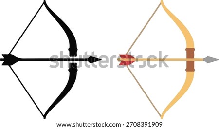 Bow and Arrow Icon Set Target Accuracy Vector Illustration Design