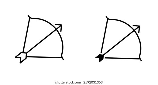 Bow arrow icon symbol collection on white background.