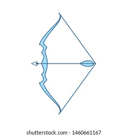 Doblar Con Icono De Flecha. Línea Delgada Con Diseño De Relleno Azul. Ilustración vectorial.