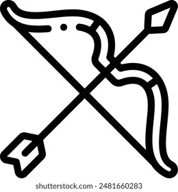 bow and arrow icon. Thin Linear Style Design Isolated On White Background
