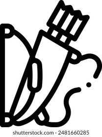 bow and arrow icon. Thin Linear Style Design Isolated On White Background