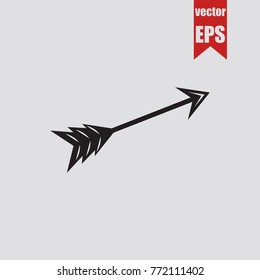 Bow arrow icon in trendy isolated on grey background.Vector illustration.
