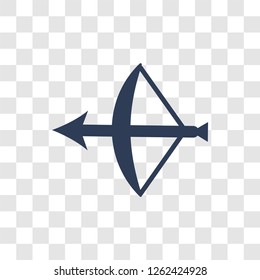 Bow and arrow icon. Trendy Bow and arrow logo concept on transparent background from Fairy Tale collection