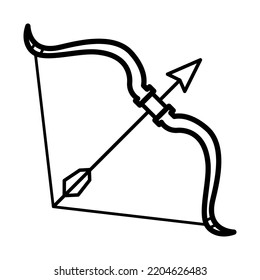 Icono de arco y flecha en la ilustración de diseño vectorial de moda 