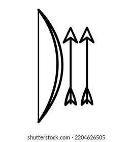Bow and arrow icon in trendy vector  design illustration 