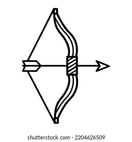 Bow and arrow icon in trendy vector  design illustration 