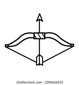 Icono de arco y flecha en la ilustración de diseño vectorial de moda 