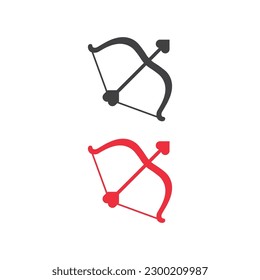 Bow And Arrow Icon Vector Design.