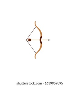 Bow and arrow icon. Vector illustration. Flat design.