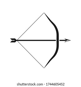 Icono de arco y flecha - Ilustración del vector aislada en el fondo en blanco