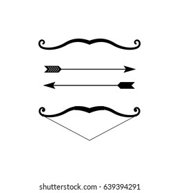 Bow and arrow icon vector illustration on white background.