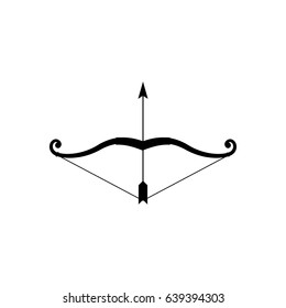Bow and arrow icon vector illustration on white background.