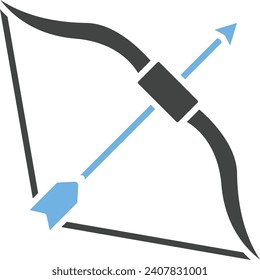 Imagen vectorial de icono de arco y flecha. Adecuado para aplicaciones web móviles y medios de impresión.