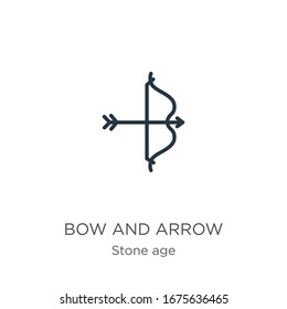Bow and arrow icon vector. Trendy flat bow and arrow icon from stone age collection isolated on white background. Vector illustration can be used for web and mobile graphic design, logo, eps10