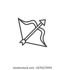 Pfeilsymbole. Bogenschießen Bogen und Pfeil Vektorgrafik Symbol.