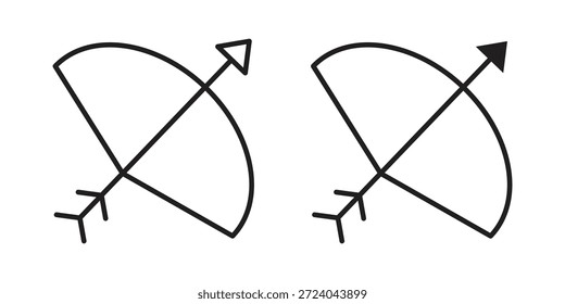 Diseño del logotipo de los iconos de la flecha del arco, iconos del pictograma